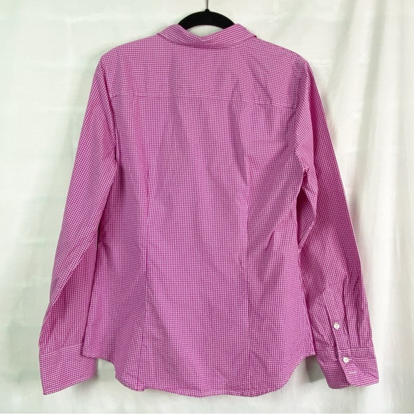 J. Crew Stretch Perfect Magenta Pink Plaid Long Sleeve Button Up Shirt Med - Picture 3 of 4